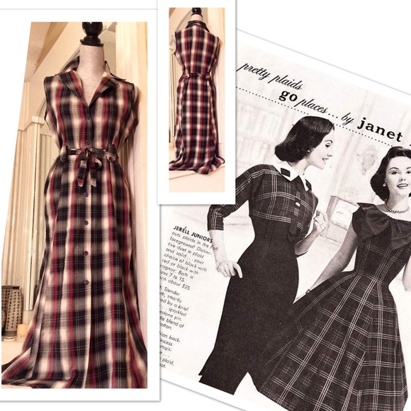 True Vintage Overseas Plaid Floor Length Dress M♥️ - Picture 2 of 8